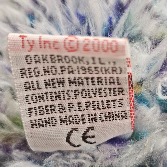 Ty 2000 Razzmatazz The Bear Plush Blue Multicolor Stuffed Animal Toy TyLux - Picture 10 of 11